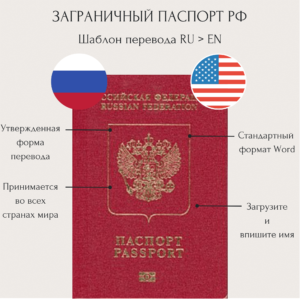 Перевод загран паспорта на английский