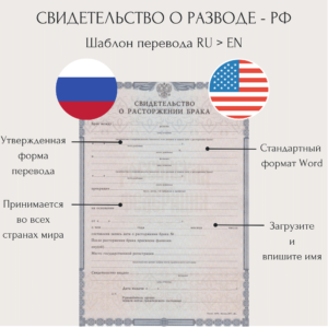 Перевод свидетельства о разводе на английский