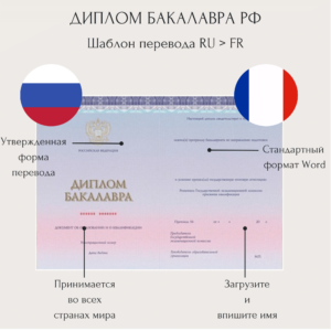 Перевод диплома бакалавра на французский