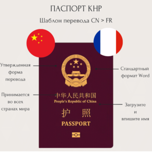 Перевод китайского паспорта на французский