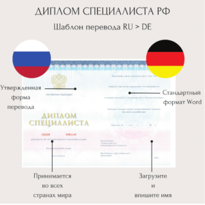 Перевод диплома специалиста с русского на немецкий