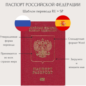 Перевод паспорта РФ на испанский